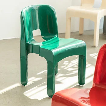 תמיכה לגב ירוק כסאות פינת אוכל גינה פלסטיק חמוד מעצב הילדים האוכל כיסא הטרקלין נורדי Cadeira דה Varanda ריהוט הבית