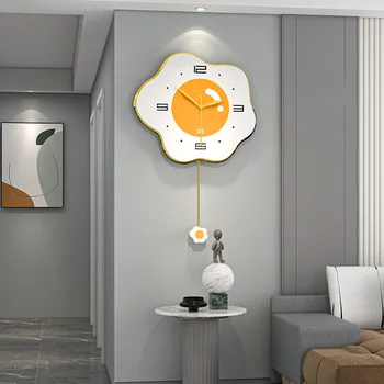 חמוד ביצה יצירתי שעון קיר מודרני פשוט שעון קיר אמנות קישוט הסלון שעון הביתה