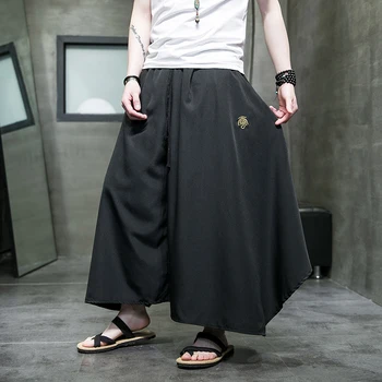 גברים סמוראי מכנסי גברים מזדמנים רחב מכנסיים Sinicism Hanfu טאנג מכנסיים זכר קנדו מדים זכר חריגה כל-להתאים את המכנסיים.
