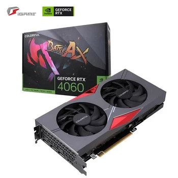 הצבעוני החדש GeForce RTX 4060 DUO 8GB 128bit כרטיס גרפי GDDR6 משחקי וידאו, כרטיסי RTX4060 8G D6 NVIDIA שולחן העבודה GPU видеокартa
