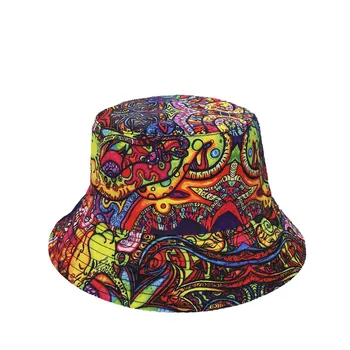 כובע לגברים&נשים קיץ הגנה מפני השמש פנמה כובע הדפסה היפ הופ דיג דיג כובע כפול, בצד אופנה ללבוש accessary
