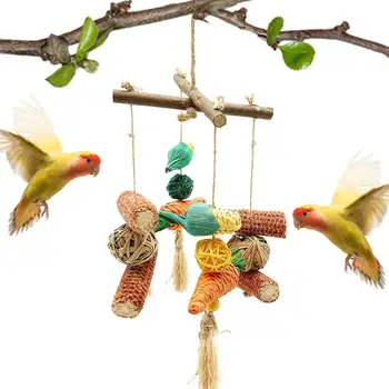 תוכי צעצועים צבעוניים תוכי צעצועים לעס תוכי צעצועים גדולים ציפורים טבעי מתובל עץ אפריקאי אפור תוכים תוכי מקאו