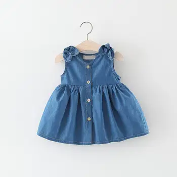 תינוק גדול השמלה קל להתלבש יפה נוח ללבוש ג ' ינס חמוד ללא שרוולים שמלה אספקה
