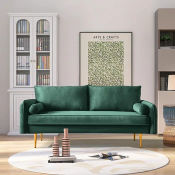 קטיפה בד הספה,מודרני ירוק ספה עם משענת יד לכיס,מוצק וחסון,ספה נוחה בסלון,בחדר השינה,במשרד