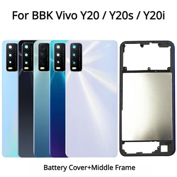חדש הכיסוי האחורי על BBK Vivo Y20 Y20s Y20i מכסה הסוללה+התיכון מסגרת הדלת האחורית דיור תיק עם מצלמה עדשה+צד המפתחות