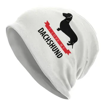 אני אוהב את כלב תחש בונט Homme רחוב לסרוג כובע לגברים נשים חורף חם חיה כובעים כובעים