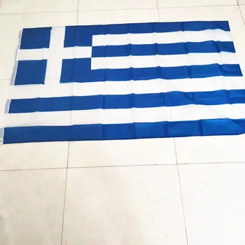משלוח חינם באיכות גבוהה יוון דגל 90x150cm 5*3ft פוליאסטר חדירה כפולה הדפסה תלוי דגל יוון