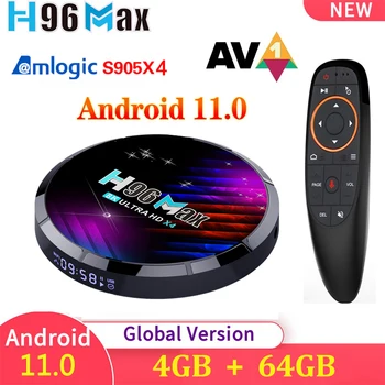 H96 מקס X4 Smart TV Box Android 11 4G 32G 64G Amlogic S905X4 2.4 G&5G Dual Wifi BT 4K 8K HD10+ נגן מדיה Set Top Box