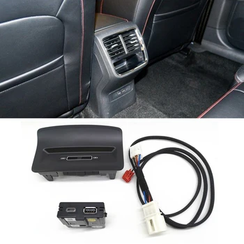 המכונית מושבים אחוריים USB Type-C שקע Armerst מתאם USB עבור סקודה Kodiaq Karoq 5QD 035 726 L