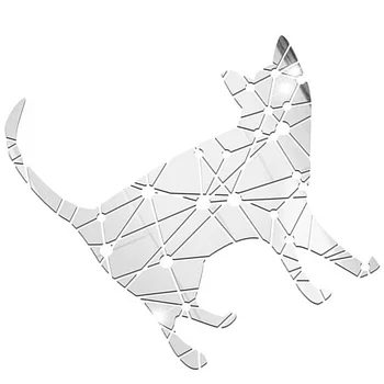 מראת קיר מדבקות דבק של מדבקות עיצוב דקורטיבי חתול מראות תלת מימדי מדבקות קישוט