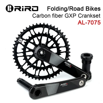 RIRO סיבי פחמן קראנק אופני כביש 11/12 מהירות 50-34/53-39T GXP ישירה הר אופניים Crankset 170mm 46/48/50/52T אופניים Chainring