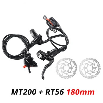 SHIMANO MT200 MTB אופני הרים הידראולי דיסק בלם סט מכיל בלמים ידית הרוטור RT56 RT26 RT30 180mm