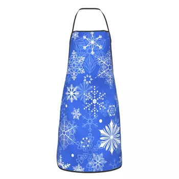 כחול פתית שלג דפוס סינר עבור נשים גברים עמיד במים, קפה, סינר חג מולד ניקוי הבית סינר
