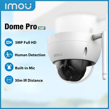 Imou כיפת Pro 5MP חיצונית מצלמה Wifi מובנה מיקרופון אנושי, הרכב זיהוי IP מצלמת אבטחה ראיית לילה הגנה IP67