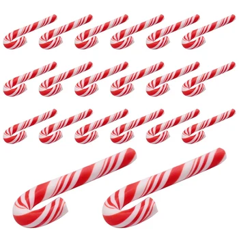 200Pcs אדום ולבן בעבודת יד חג המולד סוכריות על מקל זעיר מזון הבובות עיצוב הבית קליי סוכרייה על 3.2X1cm הקמעונאי