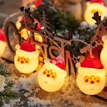 קישוטי חג המולד 2023 אור LED מחרוזת מקורה אווירת השנה החדשה החדר סוללה אורות יום הולדת עמיד למים סנטה קלאוס 099