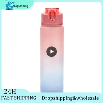 1 ליטר נייד קיבולת גדולה בקבוק מים הסמן דליפת הוכחה BPA חלבית גביע עבור ספורט תחת כיפת השמיים שותה בקבוק עם קש