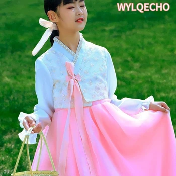 קוריאני מסורתי לרקוד הבמה, תחפושות בנות ההאנבוק הזה שמלת החתונה ילדים ילדים ביצועים אסיה בגדים מסיבת פסטיבל תלבושת