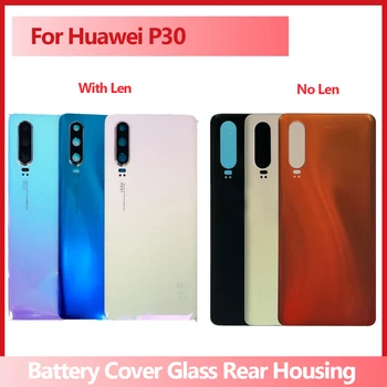 זכוכית עבור Huawei P30 Pro הסוללה כיסוי אחורי הדלת דיור תיק בחזרה החלפה עבור Huawei P30 מכסה הסוללה עם עדשת המצלמה