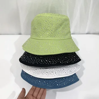 Mens womens יהלומים מלאכותיים דלי כובע למבוגרים שטחי כותנה לנשימה שמש כובעים דייג כובע דיג כובעים gorros