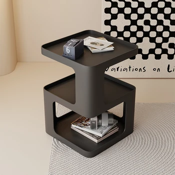 כריכה קשה אחסון שולחן קפה בעיצוב מודרני בסלון שולחן קפה נורדי שחור עם שולחן באס דה סלון ריהוט הבית