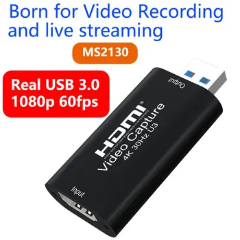 MS2130 4K 30HZ-HDMI תואם כרטיס וידאו USB 3.0 המשחק הקלטה תיבת 1080p 60fps בהזרמה בשידור חי עבור Ps5 להחליף מצלמה מחשב נייד