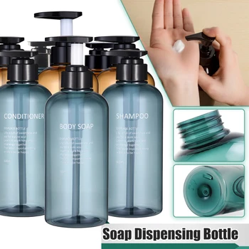 מלון אמבטיה החלפת בקבוקים לחץ קרם להפריד בקבוקים למילוי חוזר שמפו מרכך סבון גוף מנפק להגדיר