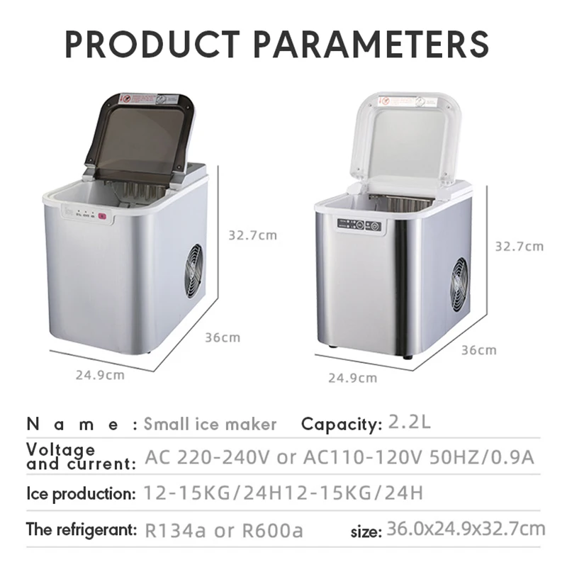 2022 איכות גבוהה מכונת קרח OEM/ODM הביתה קרח צינור יצרנית קטנה גבי דלפק מכונת קרח 12kgs/24 שעות גוש מכונת קרח3