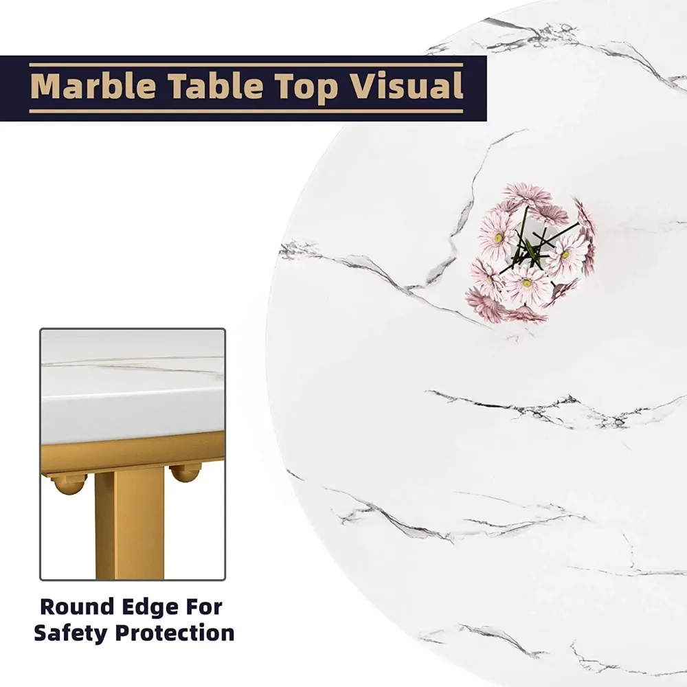 36in השיש המלאכותי המודרני סלון עגול מבטא צד שולחן קפה,ריהוט סלון ,שולחן צד, שיש פינת אוכל שולחן4