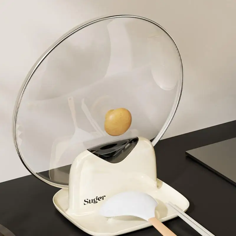 אחסון קל וגישה סיר מכסה גימור הביתה להשתמש כלי מטבח מתלה כלי בישול עמיד וחזק מארז מים לבן2