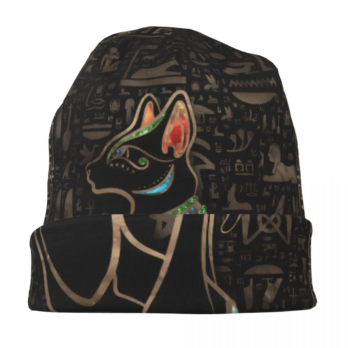 בונט Homme חיצוני דק כובע מצרי חתולים Skullies כובעים כובעים עבור נשים גברים יצירתיים בד כובעים4