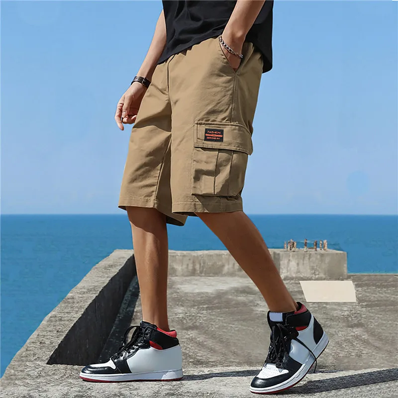 בקיץ מכנסיים קצרים גברים הסוואה כפתורים רופפים מזדמן רב-כיס קצרים רחבים אופנת רחוב היפ הופ צבאיים טקטיים קצרים.2