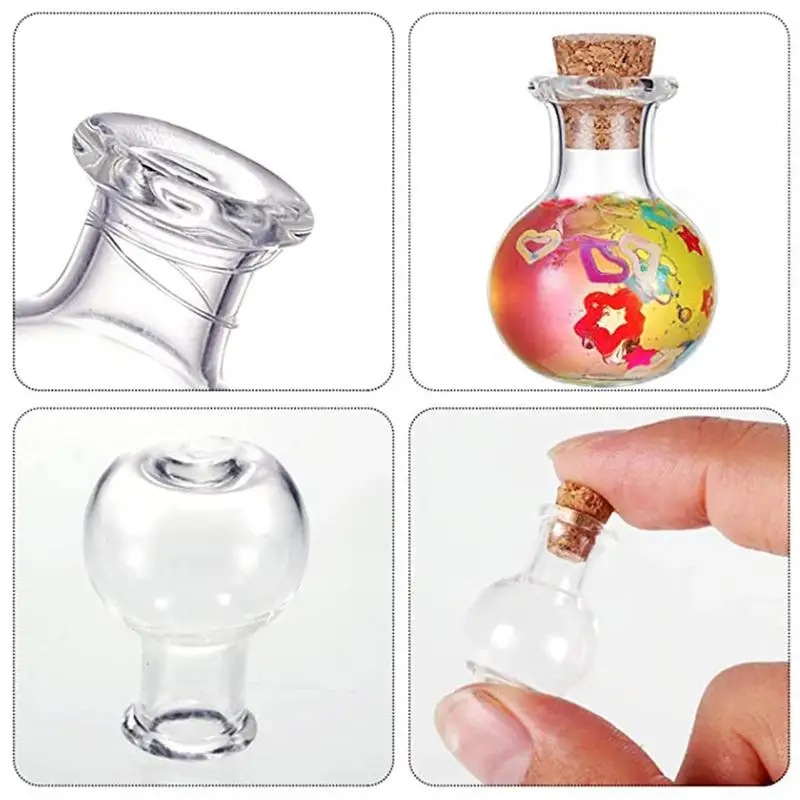 זעיר בקבוק זכוכית מיני בקבוקי זכוכית עם עץ קורק 10Pcs זכוכית קטן המבקשים הבקבוק ברורה צלוחיות מיכל אחסון על אמנות1