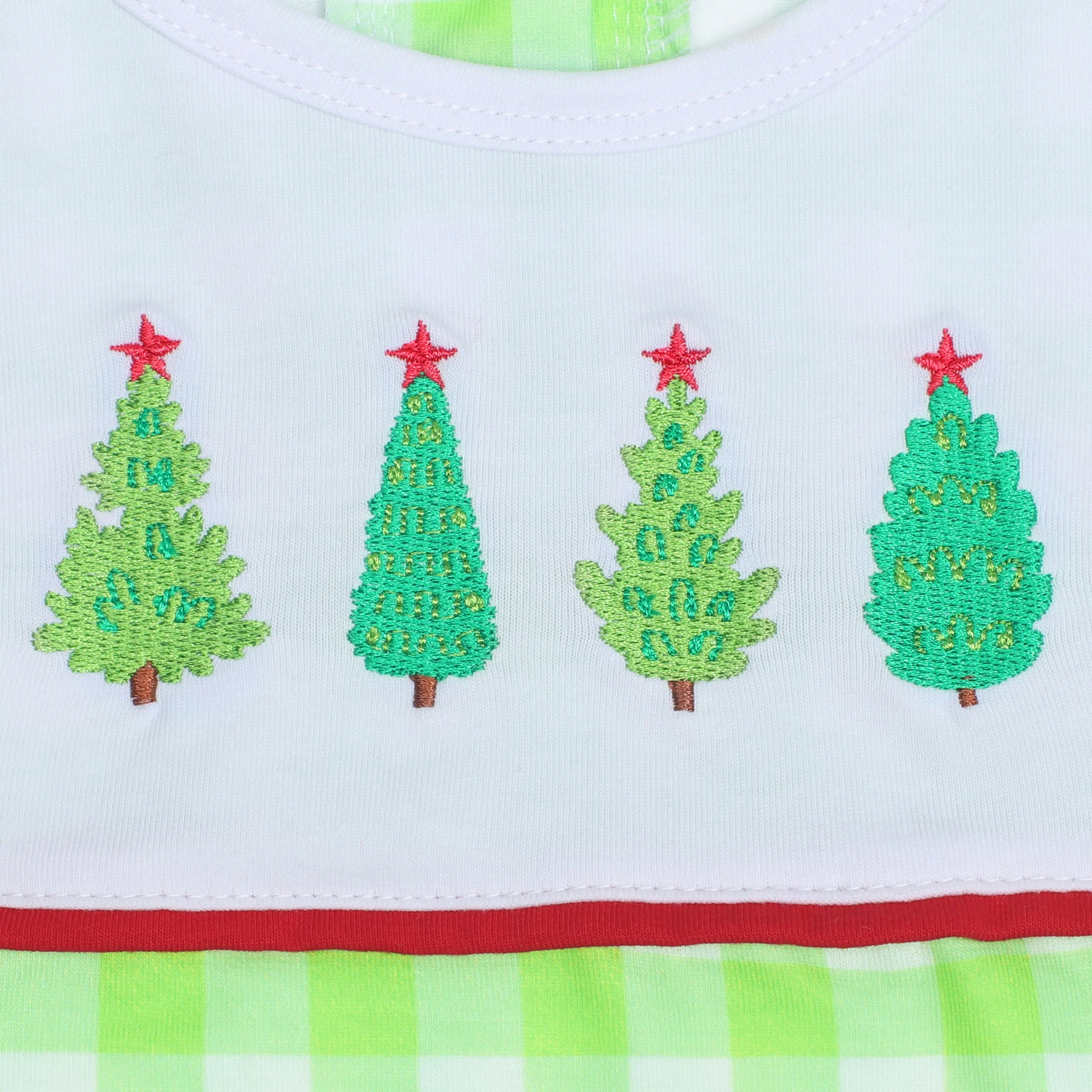 חג המולד סרבל תינוק בנים בגדים עץ רקמה בועה התינוק רומפר 0-3T שרוול קצרים בגד גוף המכנסיים מנטה סריגי תלבושת2