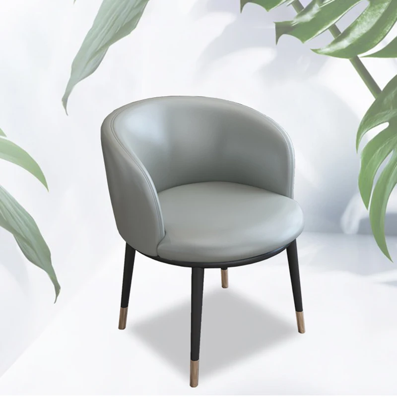מודרני כנף זרוע הכיסא בסלון המשרד תמיכה לגב עיצוב מתכת נתן לה כורסה שולחן איפור רך Sofafauteuil קישוט1