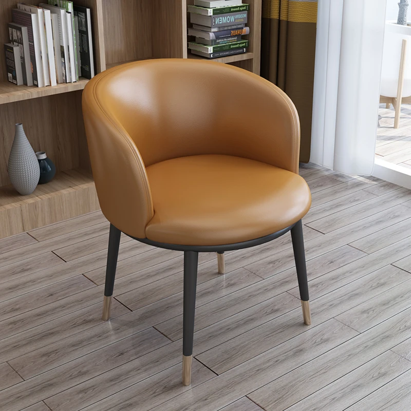 מודרני כנף זרוע הכיסא בסלון המשרד תמיכה לגב עיצוב מתכת נתן לה כורסה שולחן איפור רך Sofafauteuil קישוט2