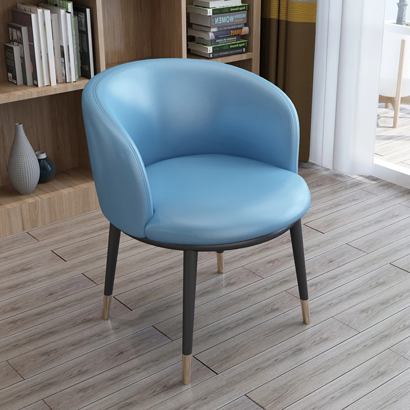 מודרני כנף זרוע הכיסא בסלון המשרד תמיכה לגב עיצוב מתכת נתן לה כורסה שולחן איפור רך Sofafauteuil קישוט4