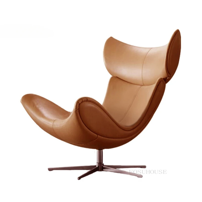 נורדי עור סלון כורסא מודרנית מינימליסטי אור יוקרה הספה כיסאות מסתובב יחיד הכיסא מעצב כורסאות1