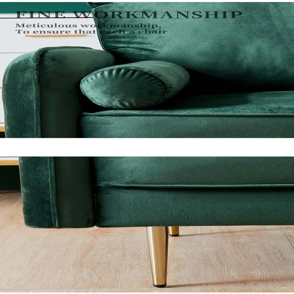 קטיפה בד הספה,מודרני ירוק ספה עם משענת יד לכיס,מוצק וחסון,ספה נוחה בסלון,בחדר השינה,במשרד3