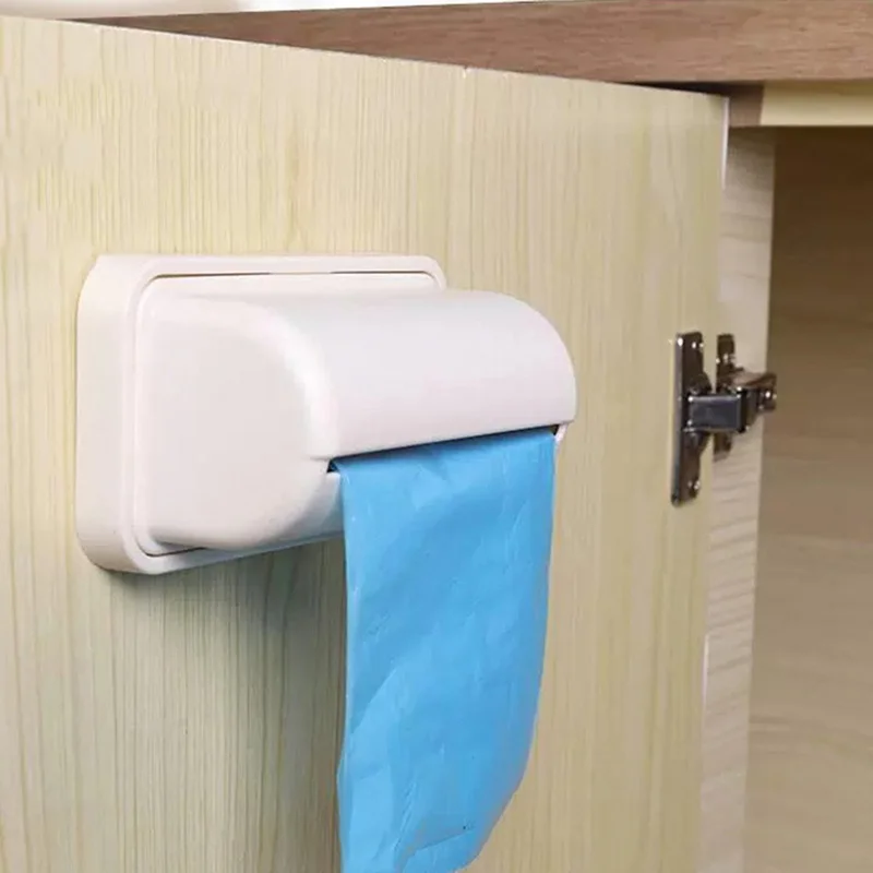 שקית זבל תיבת אחסון מטבח אמבטיה שקית זבל מפיץ הקיר שקית מכולת מדף המטבח שקית פלסטיק מיכל1